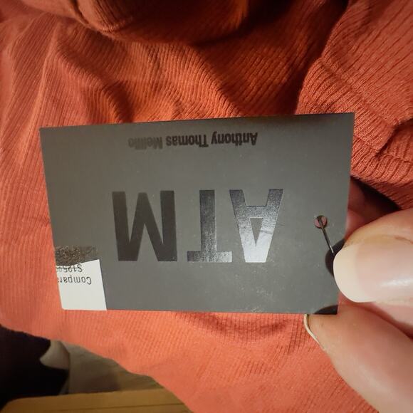 ATM Anthony Thomas Melillo Spice Red Ribbed Sleeveless Tee Top Size Small NWT - Picture 5 of 9